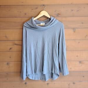 Anthropologie Maeve Moss Green Soft Ribbed Cowl Neck Long Sleeve Top Blouse NWT